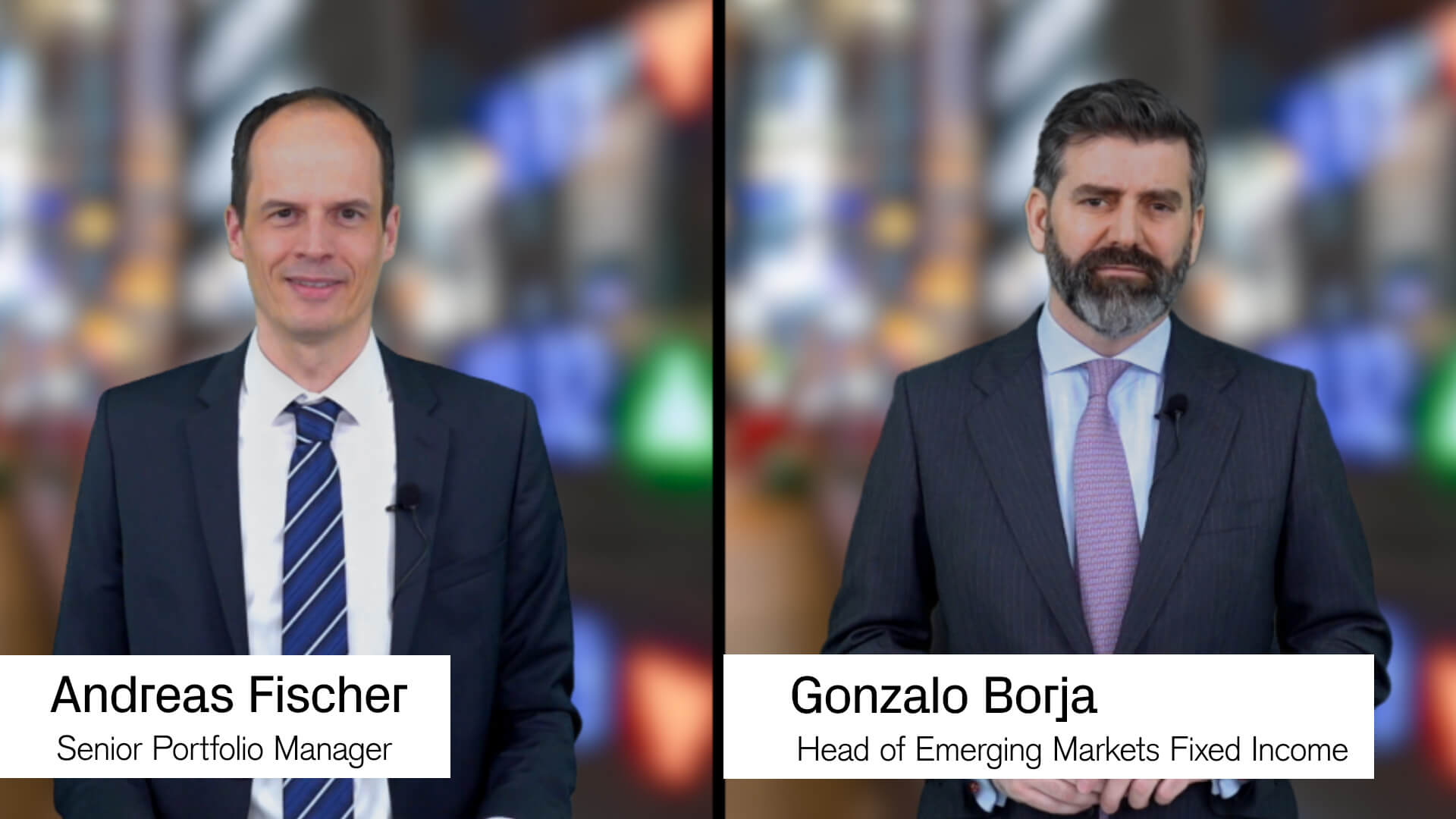 Emerging market corporate bonds. An asset class of its own with Andreas Fischer, Senior Portfolio Manager and Gonzalo Borja, Head of Emerging Markets Fixed Income.